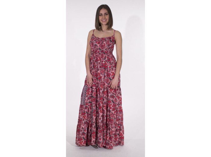 Robe longue à bretelles en polyester - 3 coloris