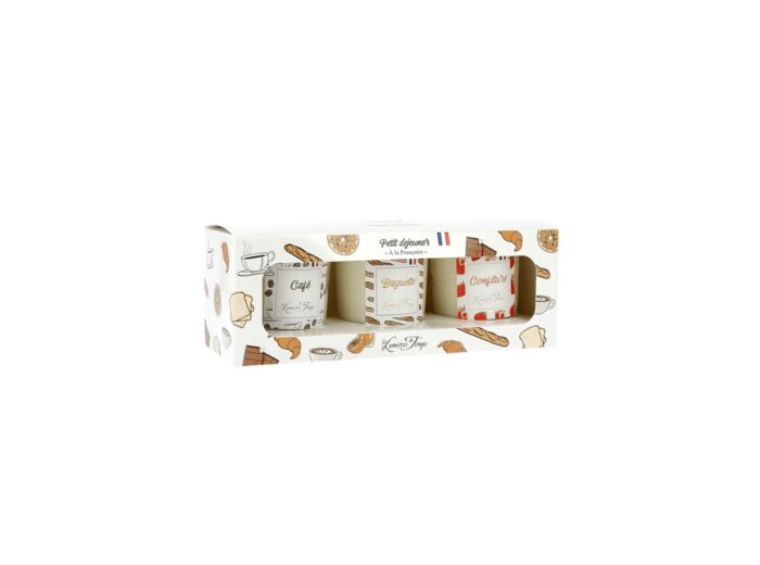 Coffret Petit Déjeuner Café Baguette Confiture 3 x 90g