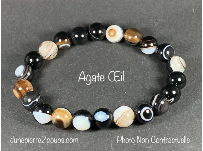 Bracelet Agate Œil 8mm