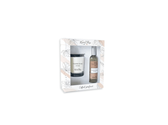 Coffret Bougie 180 g + Spray 100 ml Poudre de Riz