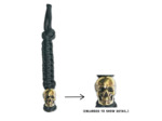 Porte-Clés Paracorde Black w Brass Skull Lanyard Homme TRIXIE & MILO