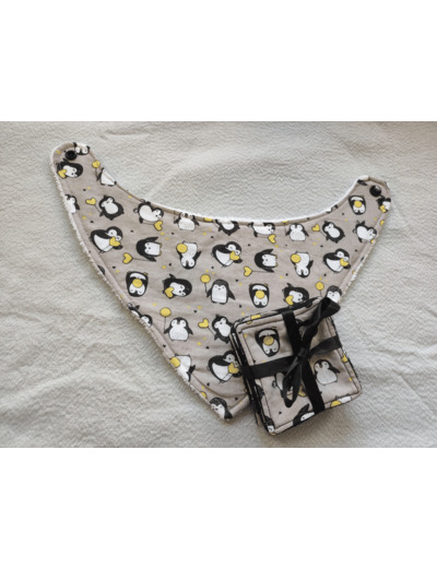 Coffret cadeau bébé motif pingouins