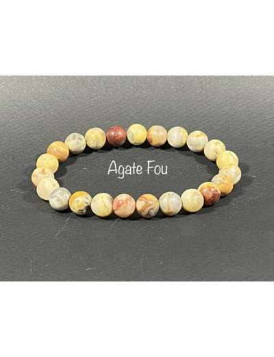 Bracelet Agate Fou / Crazy Lace  8mm