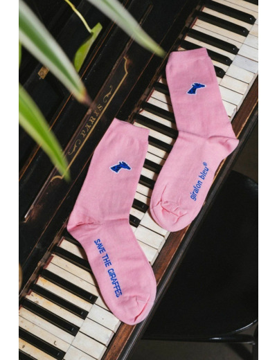 Girafon Bleu - Chaussettes Rose