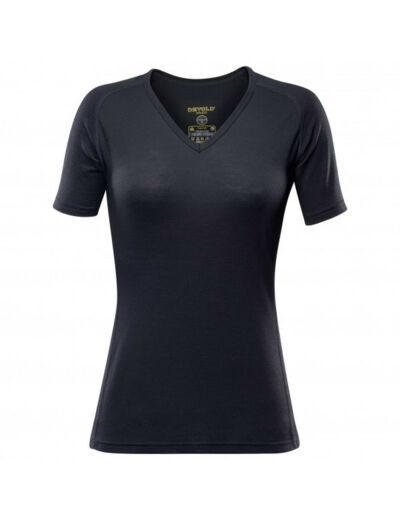 T-Shirt Mérinos Breeze Woman V-Neck Black DEVOLD