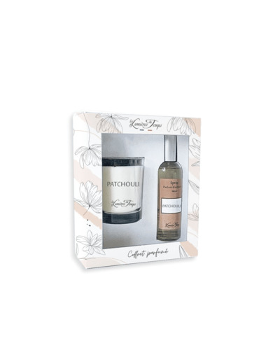 Coffret Bougie 180 g + Spray 100 ml Patchouli