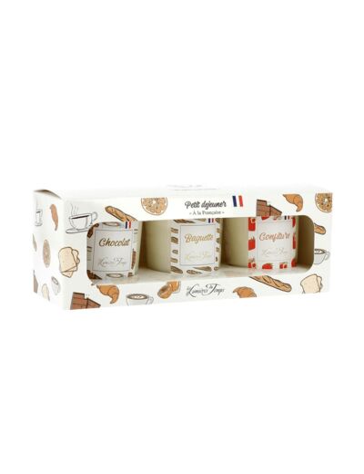 Coffret Petit Déjeuner Chocolat Baguette Confiture 3 x 90g