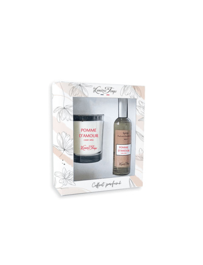 Coffret Bougie 180 g + Spray 100 ml Pomme d'Amour