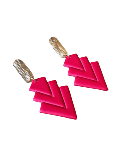 Boucles d'oreilles chevron rose