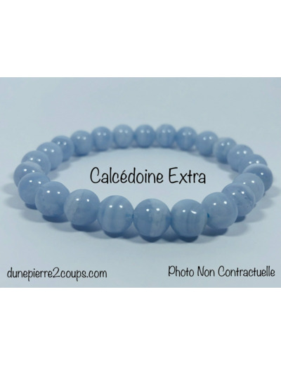 Bracelet Calcédoine Bleue 8mm