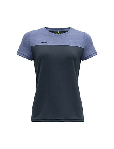 T-Shirt Mérinos Norang Woman Tee Bluebell Melange/Night DEVOLD