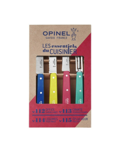 Coffret 3 Couteaux De Cuisine Et Un Eplucheur Pop 80 Les Essentiels OPINEL