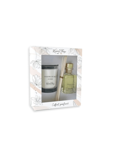 Coffret Bougie 180 g + Diffuseur 100 ml Poudre de Riz