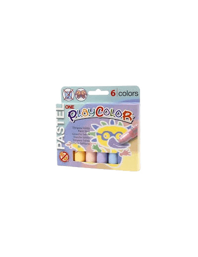 Boite 6 sticks gouache solide playcolor one pastel - Graine Créative