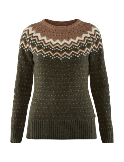 Pull Femme Övik Knit Sweater 662/Deep Forest FJÄLLRÄVEN