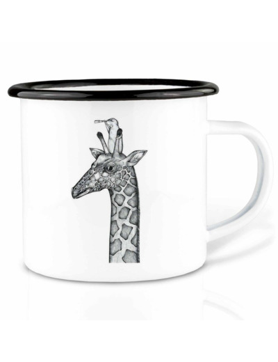 Mug émaillé - Bonne vue (Girafe et Chien de prairie) - 300 ml LIGARTI