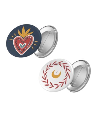 2 broches (badges) - Mystic #60 - Maison joliette