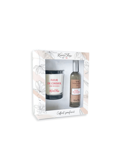 Coffret Bougie 180 g + Spray 100 ml Fleur de Cerisier