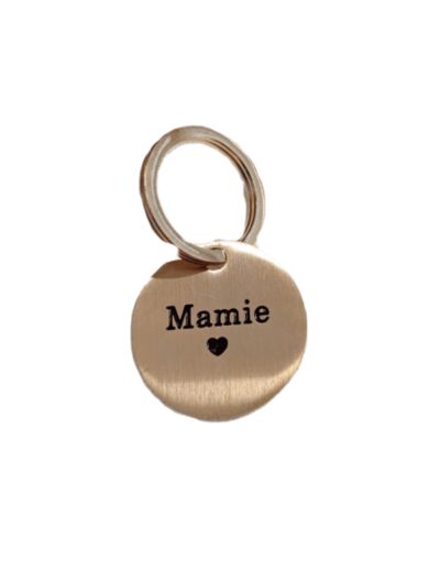 Porte clef "Mamie" doré brossé