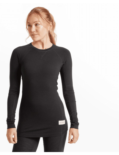 Sous-Pull Mérinos Femme Flatiron 185 Crew Black ARTILECT