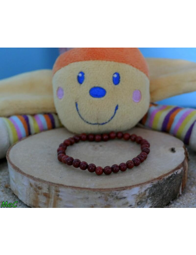 Bracelet jaspe rouge enfant