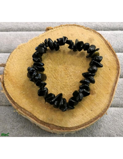 Bracelet obsidienne noire baroque