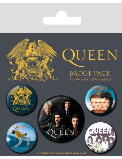 QUEEN - Classic - Pack de 5 badges