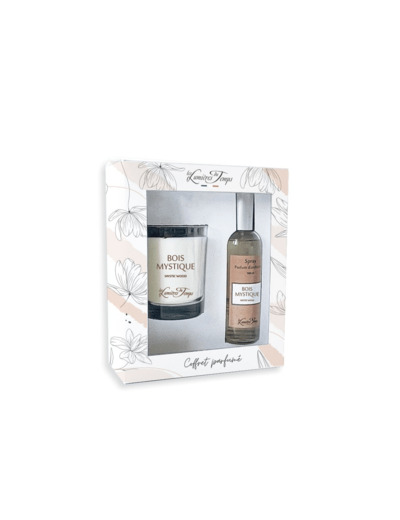 Coffret Bougie 180 g + Spray 100 ml Bois d'Olivier