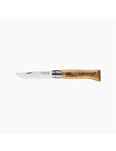 Couteau N°8 Animalia Chêne Sanglier OPINEL