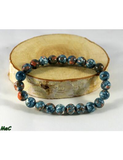 Bracelet jaspe océan bleu XL