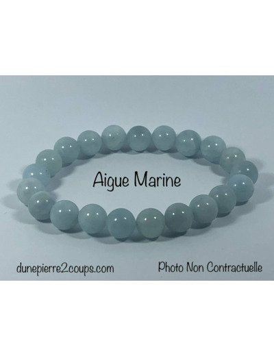 Bracelet Aigue Marine  8mm