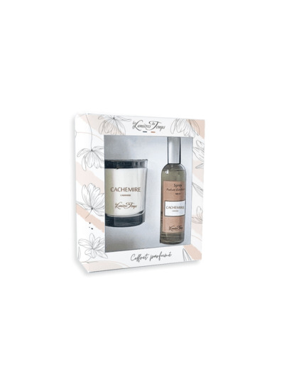 Coffret Bougie 180 g + Spray 100 ml Cachemire