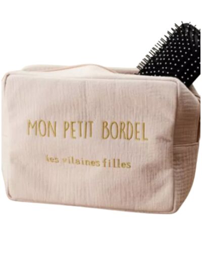 Grande pochette en gaze de coton "mon petit bordel" - Les vilaines filles