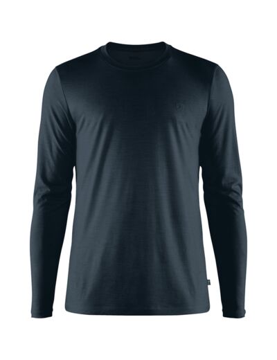 T-Shirt Homme Manches Longues Mérinos Abisko Wool 555/Dark Navy FJÄLLRÄVEN