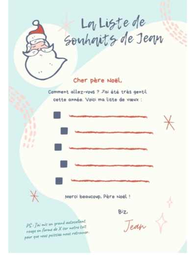 Lettre au Père Noel