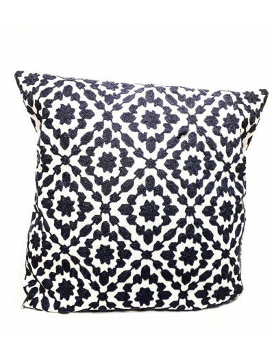 Housse de coussin-Thailande-broderie-noir