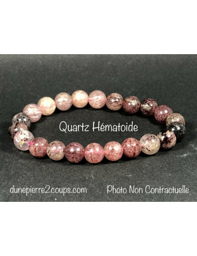 Bracelet Quartz Hématoide  8mm