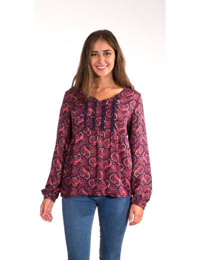 Blouse romantique - Imprimé Cachemire - 2 coloris