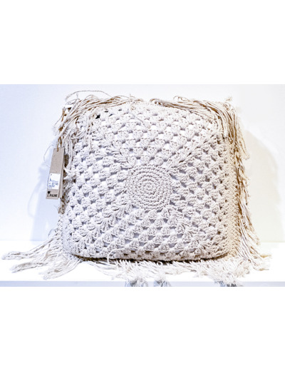 Housse de coussin Macramé et franges