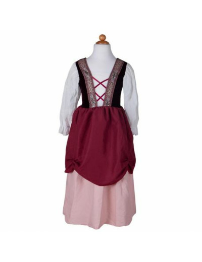 Robe De Paysanne Medievale Rose 5-6 Ans