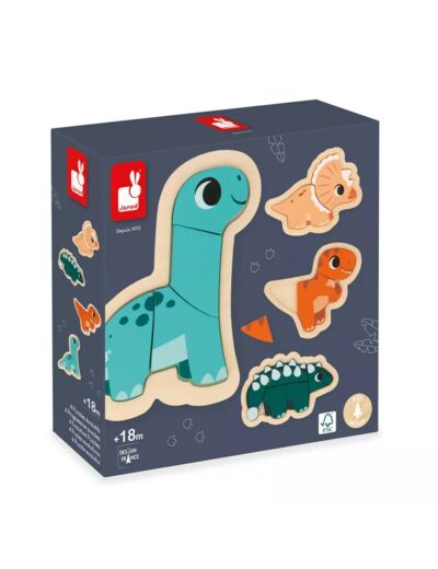 Dino - 4 Puzzles Evolutifs Dino - Janod