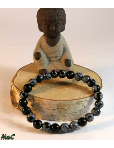 Bracelet obsidienne flocon