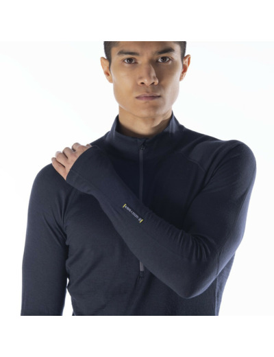 Sous-Pull Mérinos Homme Boulder 125 1/4 Zip Black ARTILECT