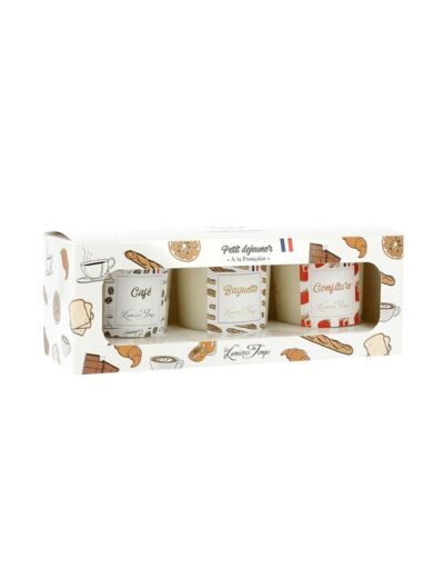 Coffret Petit Déjeuner Café Baguette Confiture 3 x 90g