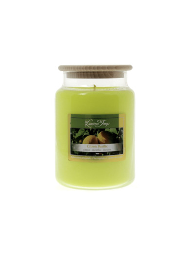 Bougie Cire Colorée 670 g Citron Basilic