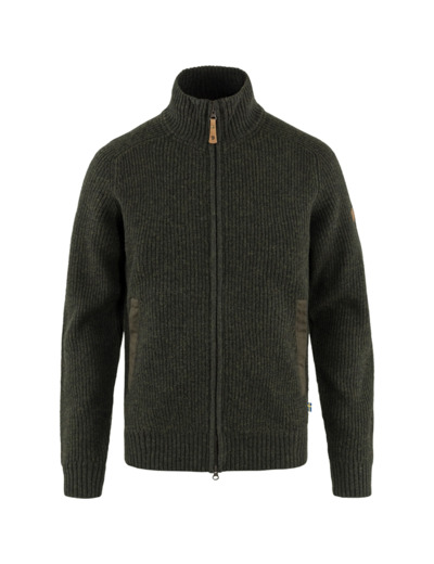 Gilet Homme Övik Zip Cardigan Knit 633/Dark Olive FJÄLLRÄVEN