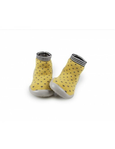 Chaussons jaune à pois - Collégien