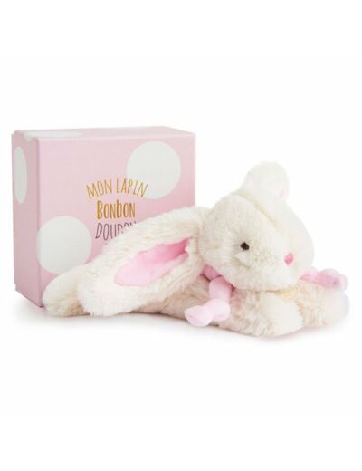Doudou lapin bonbon rose petit modèle