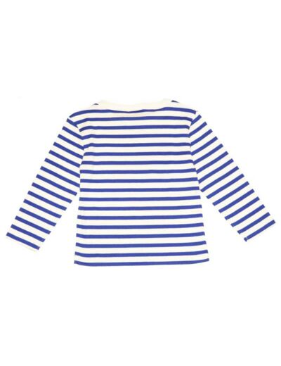 Tee-Shirt Enfant en Jersey de Coton Bio Ultramarine/écru FRENCH POESIE