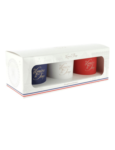 Coffret Bougies 3 x 90 g Bleu Blanc Rouge